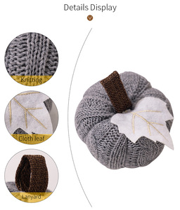 Citrouilles décoratives en crochet pour la réception de l'automne, style rustique, pour centre de table de Thanksgiving, récolte, Halloween, décoration de cuisine - Product Image 2