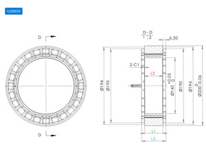 มอเตอร์แรงบิดไร้แปรงถ่าน U20035 24NM 48V ประสิทธิภาพ IE4 สำหรับอุปกรณ์การแพทย์ บ้านอัจฉริยะ เครื่องใช้ไฟฟ้าในบ้าน พัดลม - Product Image 6