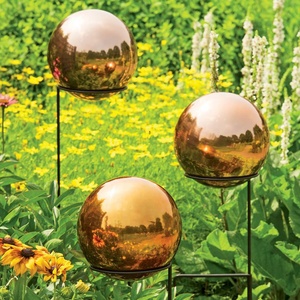 Bola de globo de observación de espejo cromado de acero inoxidable irrompible de <span class=keywords><strong>18</strong></span> pulgadas para servicio de procesamiento soldado de jardín de césped al aire libre - Product Image 4