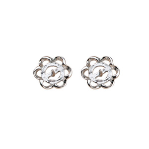 Pendientes de Plata S925 Wenchi con Perla de Agujero Pasante y Triángulo, Accesorios de Joyería DIY 8-9, Semiterminados, de Moda y Tendencia - Product Image 5