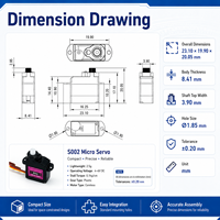 Micro-servo numérique 2g à engrenages métalliques pour véhicule intelligent, hélicoptère, bateau, voiture