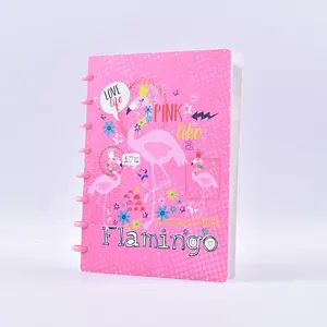 Capa dura flamingo para bebê, caderno rosa espiral para meninas