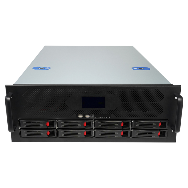 4U Rack-Mountable Storage Server Chassis 12-Bay 8x3.5+4x2.5 EATX Temperature Humidity Panel 3x12038 Fans Redundant PSU Fan Stock