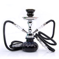 Vente en gros usine : Petit kit de chicha à double tuyau, accessoires pour narguilé, en verre miroir style gourde