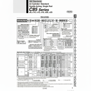 Cilindro de aire SMC Pneumatics Piezas neumáticas - Product Image 1