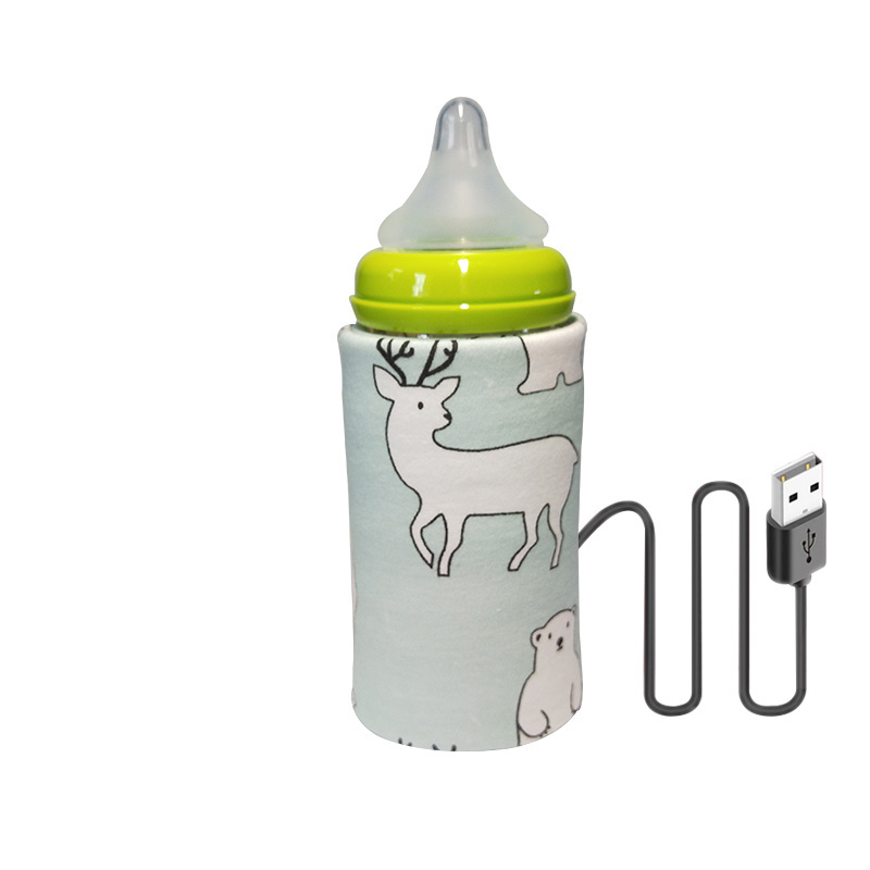 Универсальная нагревательная муфта с USB-зарядкой, кормушка для бутылок с молоком с постоянной температурой, милая изоляционная Крышка для детских бутылок с принтом