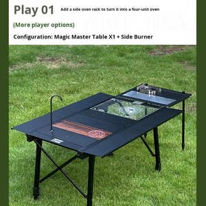 Taimi Second Magic Modern Outdoor Extendable Folding <b>Table</b> Portable Single Camping <b>Table</b> Aluminum Rectangular Leg Base WK0402 Ou - Product Image 2