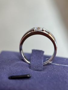 Bague en platine classique VVS White D PT950 avec diamant cultivé en laboratoire pour homme, bague de fiançailles et de mariage - Product Image 3