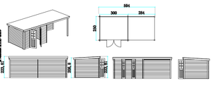 Maison en <span class=keywords><strong>bois</strong></span> 2-en-1 avec rangement, véranda ouverte, atelier de rangement extérieur avec patio - Product Image 4