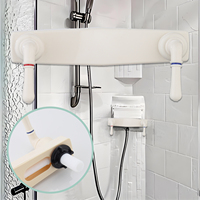 Keran Dapur/Shower Dinding 2 Pegangan Plastik Hitam Putih Putih Tulang dengan Layar LED Aerated Stream dan Katup Tengah 8 Inci