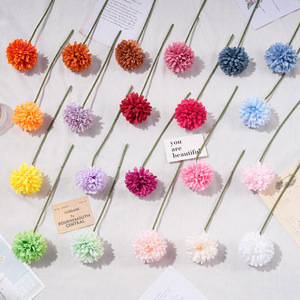 Fleurs artificielles en soie, chrysanthèmes à tige unique, pour décorations de mariage, fabrication artisanale par moulage par injection - Product Image 1