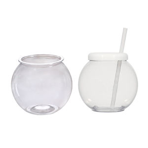 पुआल और ढक्कन के साथ Wholesales प्लास्टिक मछली कटोरा कप साझा कप बार क्लब पार्टी विज्ञापन स्टेडियम प्रचार कप - Product Image 3