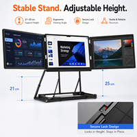 Écran portable triple 1080P FHD pour ordinateur portable, 15,6 pouces, pour le travail à distance, le bureau et les jeux