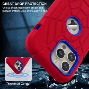 Spider Web Design 3 IN 1 Heavy Protection Shockproof Armor Phone Cover Defender Case For IPhone 14 Pro Max 13 12 11 8 7 6 Plus