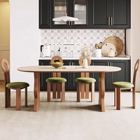 Ensemble Table à Manger Familiale Rétro Luxe Européen en Bois Massif