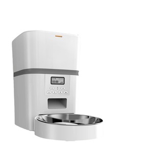 Comedero automático inteligente para perros y gatos, blanco y negro, desmontable, con pantalla digital y función de temporizador - Product Image 1