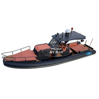 Bateau pneumatique semi-rigide de luxe CE 34 pieds SP1050 en aluminium avec cabine, grande console, salle de repos, toit rigide avant et arrière, grand pont solaire avec moteur
