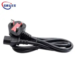 UK Standard C13 Kettle Hair Iron 3 Pin Extension British BS AC Cord Power Cable for Tv