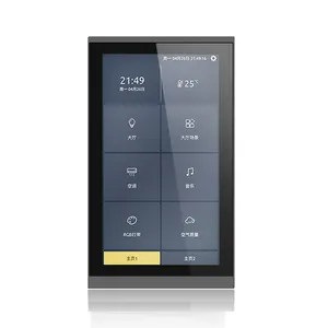 5.5 Inch Smart Hotel Touch Screen Controle de Temperatura KNX Touch Panel Wall Central Control Glass Smart KNX Switch