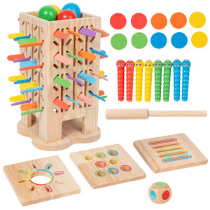 Juguete Educativo 5 en 1, Palitos de Inserción, Bolas para Tirar, Monedas para Lanzar, Atrapar Insectos, Reconocimiento de Colores, para Niños - Product Image 1