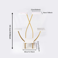 ZQGLOW Support de Plantes d'Intérieur Moderne Fait Main, Étagère en Métal Thermolaqué Léger et Écologique, Supports Multiples pour Jardin d'Angle