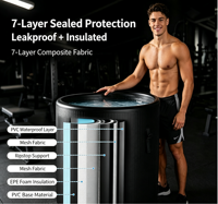 Baignoire de glace gonflable en PVC Drop-Stitch pour 2 personnes, portable, pour la récupération musculaire des athlètes, la thérapie par l'eau froide, spa à domicile