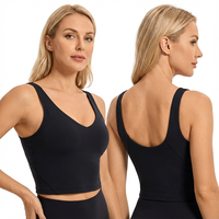 Soutien-gorge de sport à col en U double face à trois couches Cloud-Feel pour femmes, soutien-gorge de yoga à haute élasticité avec tissu respirant