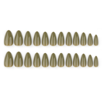 24 faux ongles à presser, présentés sur carte, pour présentation, vente en gros, personnalisables, pour filles, forme amande, ongles esthétiques
