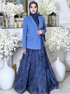 <span class=keywords><strong>Vestidos</strong></span> con Pliegues y Volantes, Listos para Enviar, Conjuntos Sencillos para Mujer, Formales, Profesionales, Musulmanes, Largos hasta el Tobillo, Manga Larga, Estampado Floral - Product Image 6