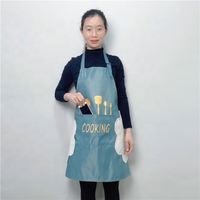 Delantal de algodón y poliéster reciclado con paño de limpieza de toallas de cocina Accesorio Delantal con bolsillo