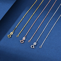 Collier italien en argent 925 pour femmes et hommes 1mm carré serpent torsadé chaîne or rose plaqué or perle incrustée pour cadeaux