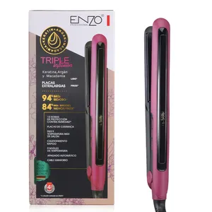 ENZO Professional Titanium Flat Iron PTC heating Hair Straightener Plates Hair Styling Tools with LCD Screen