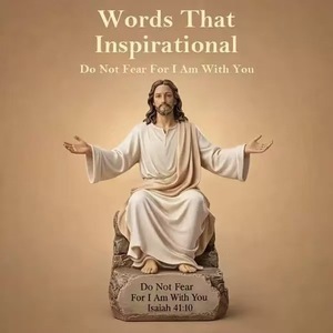 Estatua de Jesús de Resina, Figura Decorativa Religiosa Hecha a Mano para el Hogar o Escritorio, con la Citación de Isaías 41:10, Regalo - Product Image 2