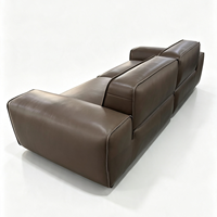 Canapé modulaire en cuir minimaliste italien, canapé sectionnel carré, canapé en cuir véritable pour salon, taille personnalisée OEM ODM