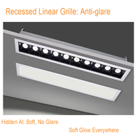 Luz LED Empotrada Moderna de 10W, Cuadrada, de Aleación de Aluminio, con Rejilla, Foco de Techo, Downlight Lineal, Ángulo de Haz de 24°, para Hotel, 6W