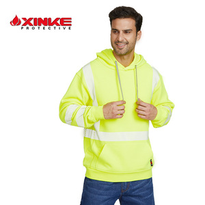 Sudadera con capucha fluorescente amarilla de alta visibilidad XK-001 para hombre, ropa de trabajo ignífuga, prenda de seguridad para uso industrial - Product Image 3