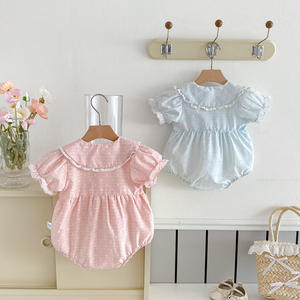 Mameluco de Verano para Bebé Niña, Estilo Delgado, Manga Corta, Dulce, de Una Pieza, Triangular, en Algodón y Rayón, para Salir - Product Image 4