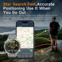 MK100 al aire libre GPS reloj inteligente con linterna brújula altitud barómetro 1,7 IPS pulgadas pantalla táctil 1ATM impermeable BT llamada música
