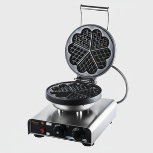 Máquina para Hacer Waffles en Forma de Flor Kitchbox Industrial Comercial con Revestimiento Antiadherente de Acero Inoxidable y Potencia de 1.750W - Product Image 1