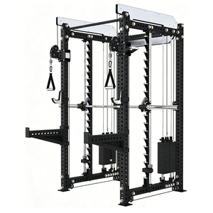 Rack de Squat Pliable en Métal pour Usage Domestique, Équipement Commercial avec Poulie Multifonctionnelle 2-en-1 <span class=keywords><strong>Réglable</strong></span> et Plaque de Protection - Product Image 2