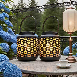 Linterna solar con batería para exteriores, fábrica de flores, patrón invertido, luces <span class=keywords><strong>solares</strong></span>, decoración de jardín, luz de patio - Product Image 2