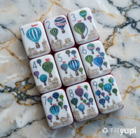 Stylo à plume/enveloppe/motifs floraux en acrylique transparent de haute qualité, style zen oriental créatif, tuiles de mahjong américaines, vert menthe