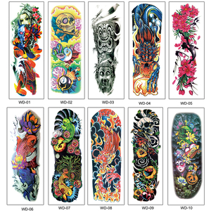 Pegatinas de tatuaje temporal a prueba de agua para <span class=keywords><strong>hombre</strong></span>, calcomanías negras de manga de brazo grande, <span class=keywords><strong>sexy</strong></span>, con pulverizador de brazo completo, Calaveras, venta al por mayor de fábrica - Product Image 4
