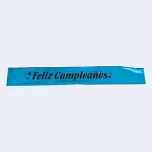 Écharpe d'anniversaire bleue avec lettres noires, décoration élégante pour fête, sac de 12 pièces - Product Image 1