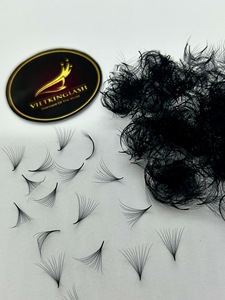 Extensions de cils préfabriquées en cachemire mat foncé, courbure M, 10D, 14mm, bouquets de cils pré-faits en gros, en grande boîte, épais et volumineux - Product Image 5