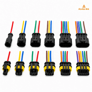 18AWG 자동차용 방수 전기 와이어 커넥터 플러그 소켓 키트 (10cm 와이어 포함) 슈퍼실 1.5mm 시리즈 282107-1 - Product Image 1