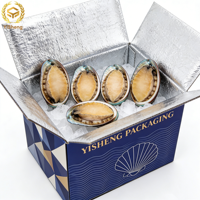 Boîtes d'emballage pour fruits de mer en carton ondulé imperméable, directement de l'usine, avec gaufrage pour l'expédition de fruits de mer (boîtes rigides)