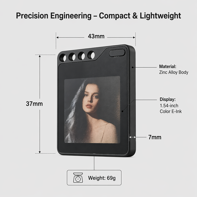PhotoTag E Ink MFi Certified Waterproof Smart Wireless Charging Keychain Anti-Loss Find My Device Finder GPS Locator Tracker