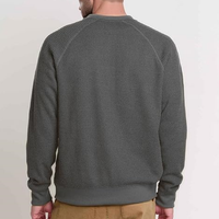 Chemises Henley à manches raglan pour hommes, en coton gaufré texturé, coupe classique, sweat-shirt avec col boutonné, personnalisable