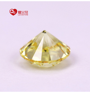 Zircone cubique synthétique de qualité supérieure 5A de couleur jaune, taille européenne ancienne, pierre précieuse en vrac, forme ronde, 5 mm à 12 mm, traitée thermiquement pour bague - Product Image 2